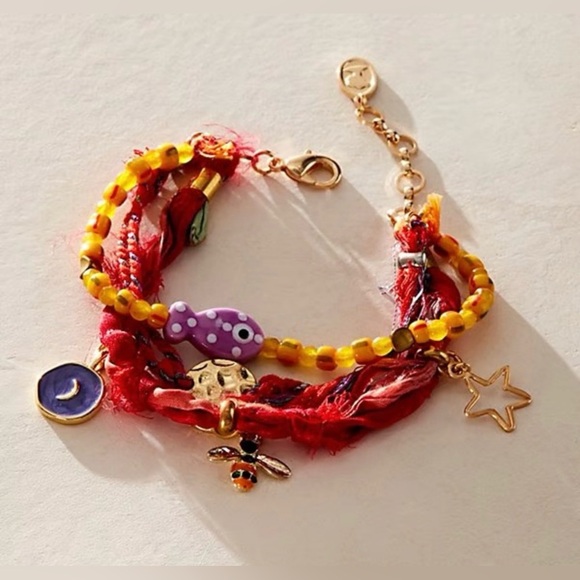 Free People Jewelry - NWT Free People Ariana Ost Alina Bracelet in Red New $48 retail Jewelry